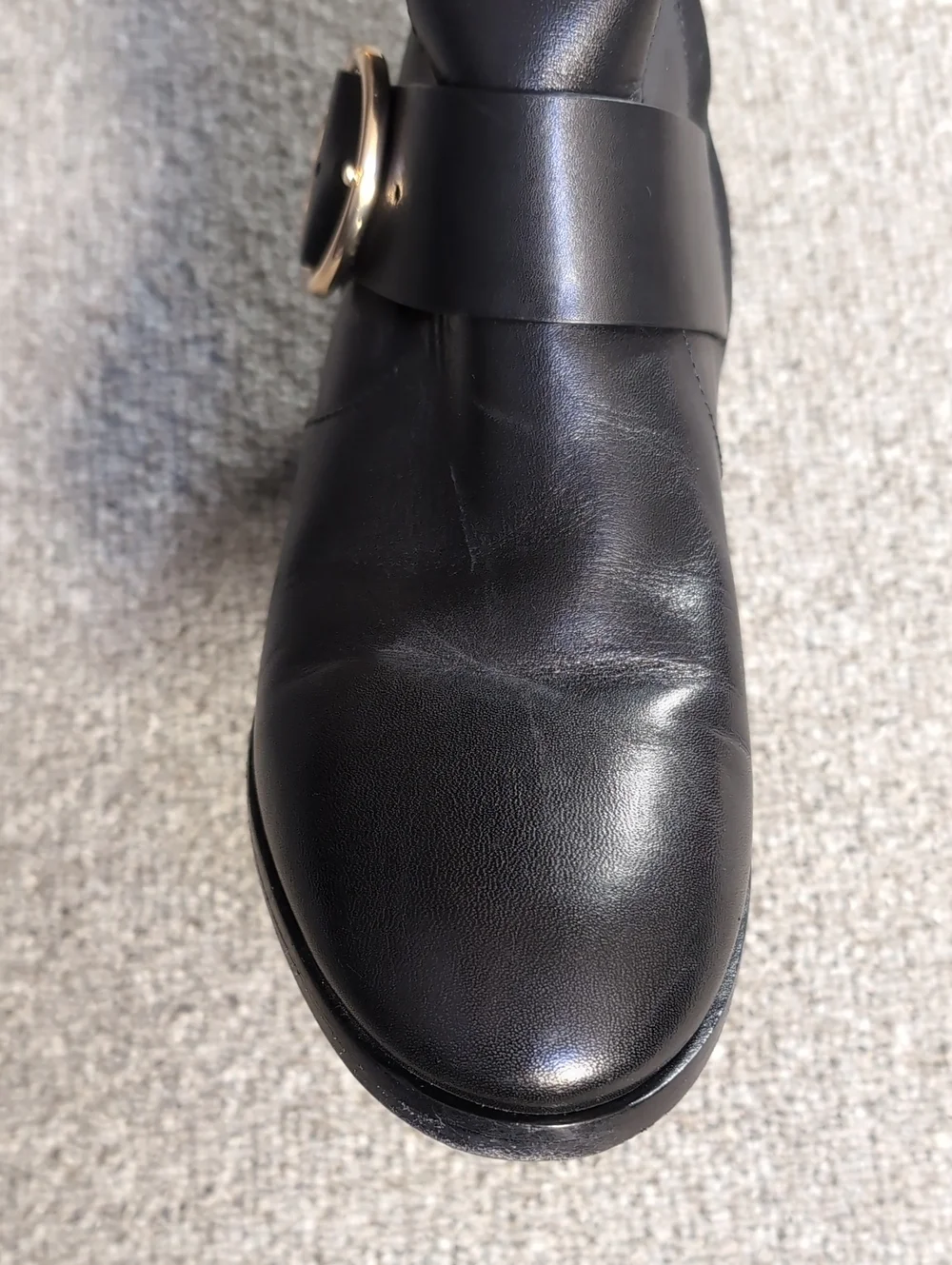 Tory Burch Sofia Black Leather English Riding Boots Size 8.0M Smooth Leather